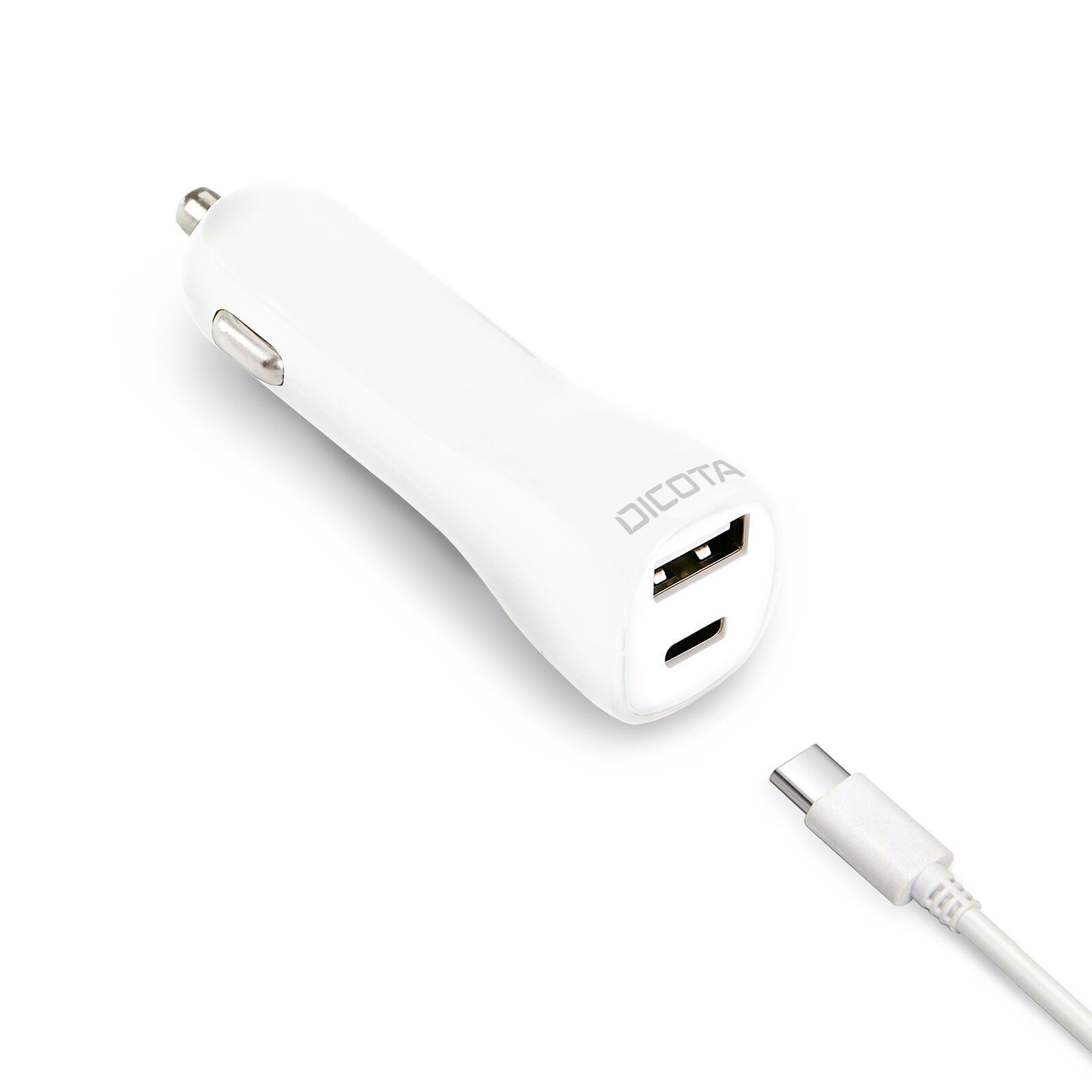 DICOTA D31469 Caricabatterie per dispositivi mobili Computer portatile Tablet Bianco Accendisigari Auto (DICOTA Universal Car N