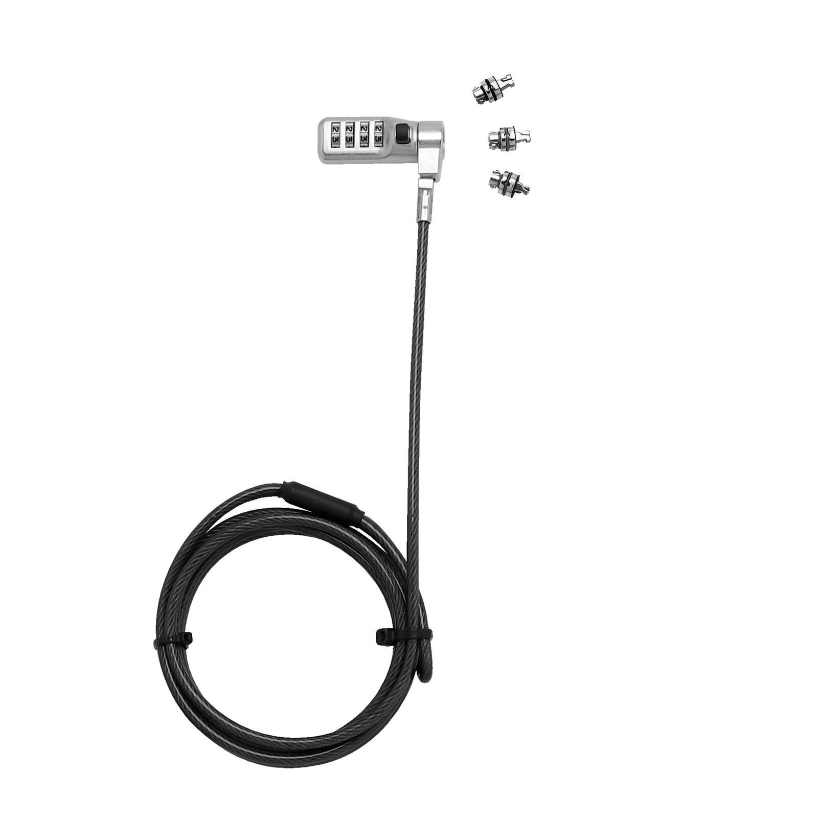 Dicota D31713 cavo di sicurezza Nero 2 m (DICOTA UNI SEC CABLE LOCK - 3 EXCHANGEABLE HEADS COMBINATION)