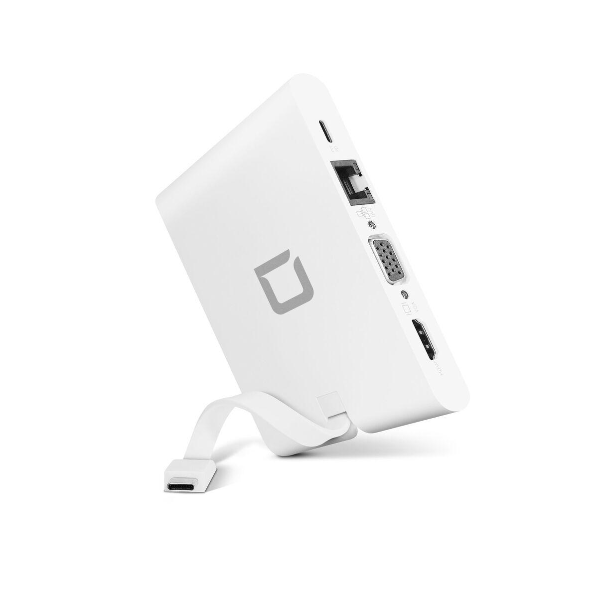 DICOTA D31729 replicatore di porte e docking station per notebook Bianco (USB-C PORTABLE DOCKING - 9-IN-1 WITH HDMI)
