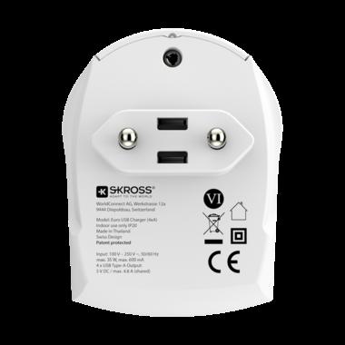 Caricatore USB SKROSS Euro 4x adattatore da viaggio tipo A 1302422