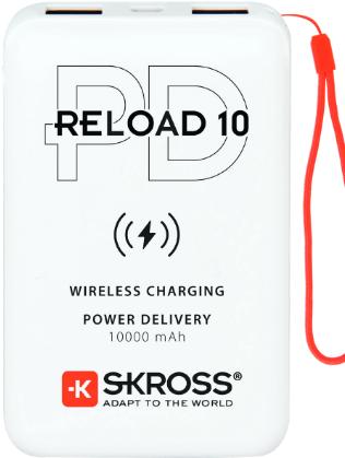 Skross RELOAD 10 Qi PD 10000 mAh Carica wireless Bianco (Skross RELOAD 10 Qi PD. Produktfarbe:)