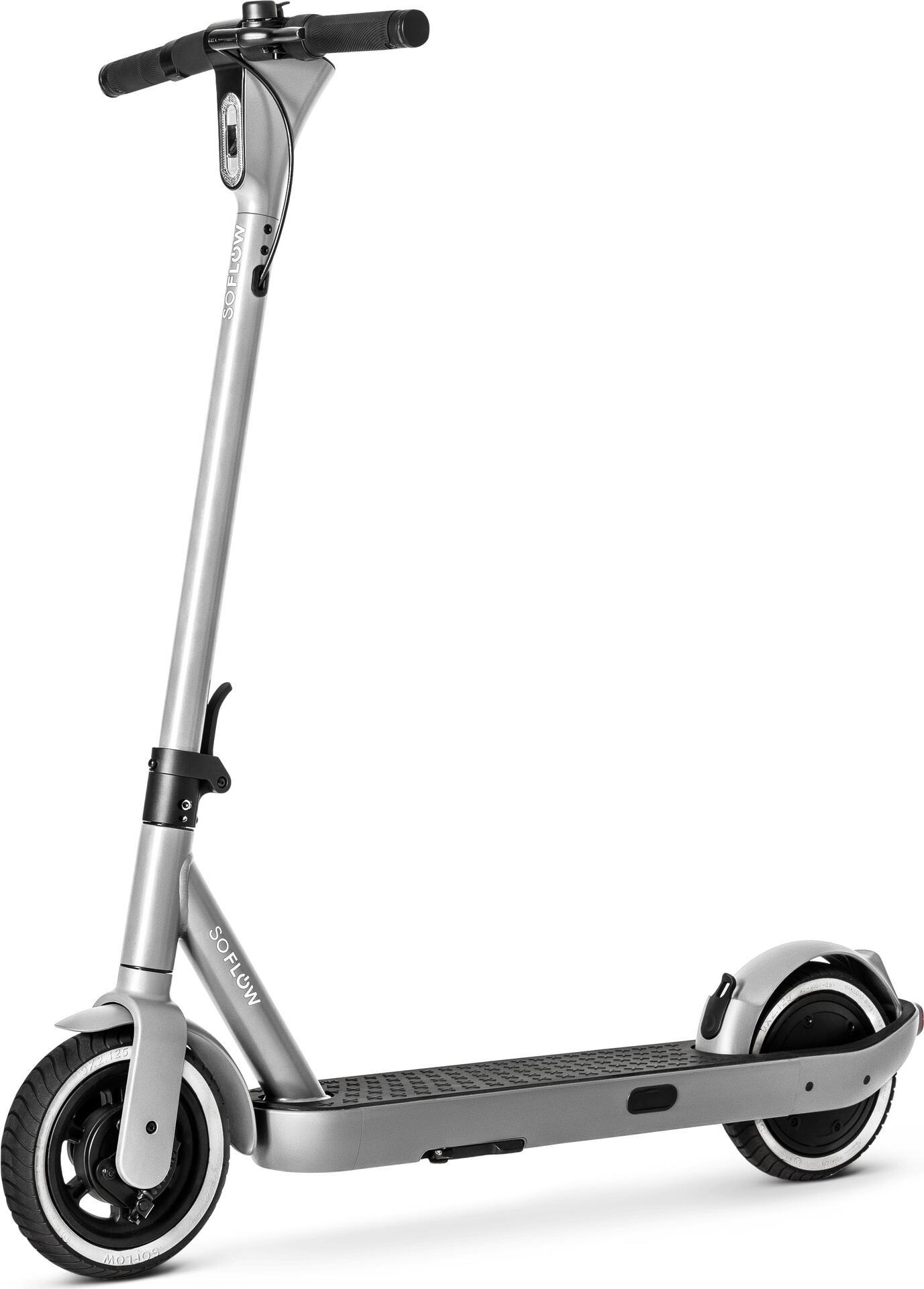 Quindi uno+ e-scooter con indicatori argento con approvazione della strada
