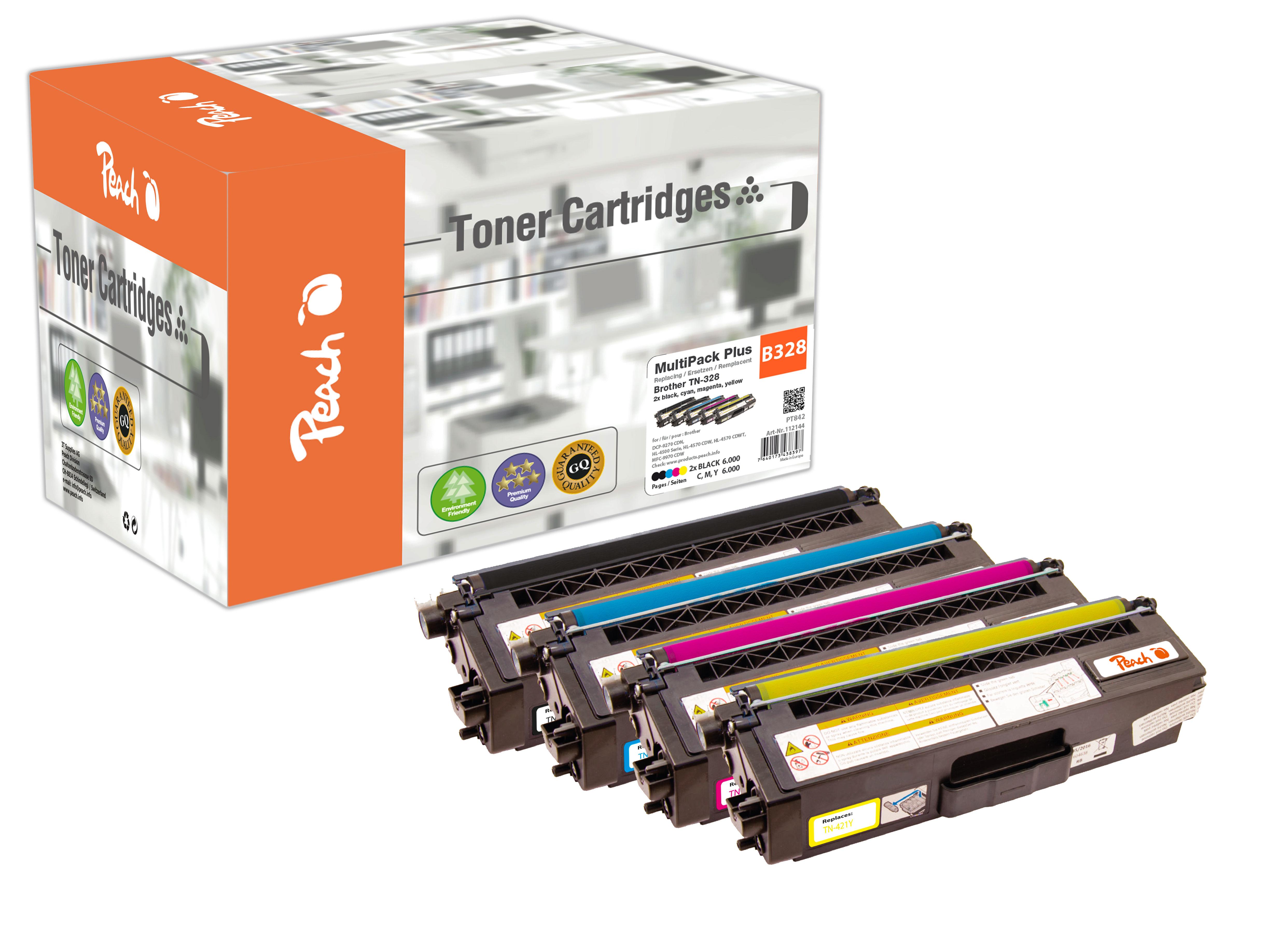 Peach PT842 cartuccia toner 5 pz Compatibile Nero, Ciano, Magenta, Giallo