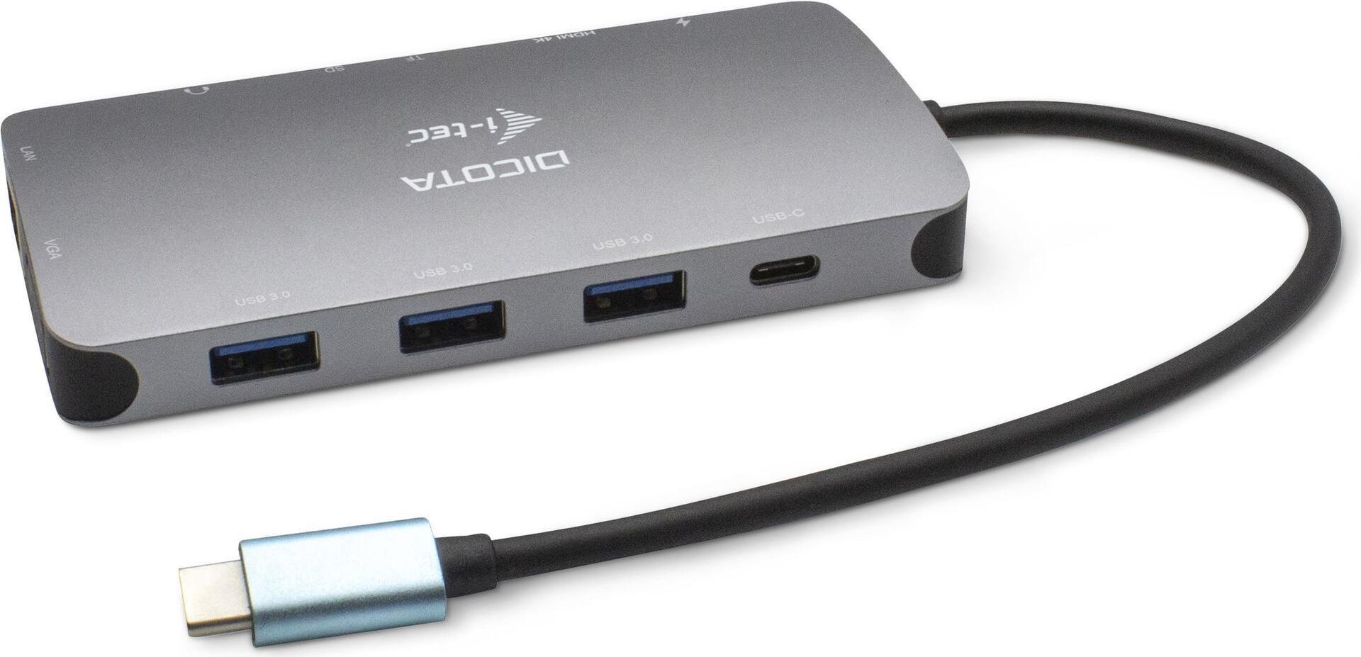 Dicota D31955 replicatore di porte e docking station per notebook Cablato USB tipo-C Antracite (USB-C PORTABLE 10-IN-1 DOCKING