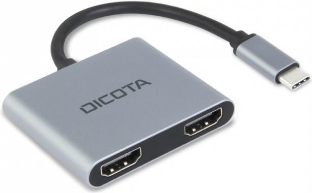 DICOTA D32063 docking station per dispositivo mobile Tablet/Smartphone/Laptop Argento (USB-C PORTABLE 4-IN-1 DOCKING - STATION