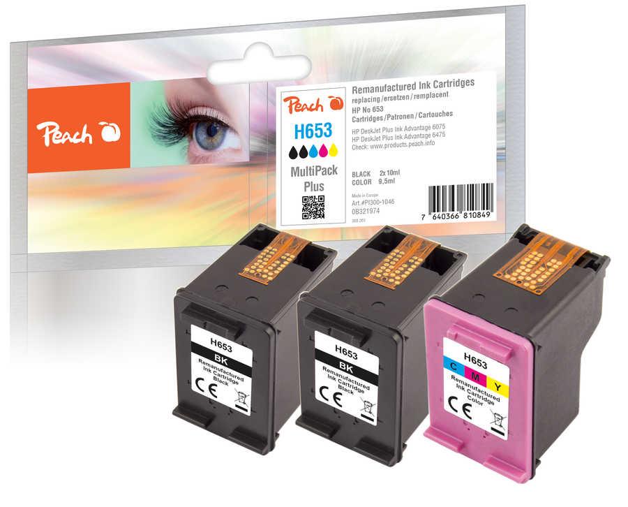 Peach PI300-1046 cartuccia d'inchiostro 3 pz Compatibile Resa standard Nero, Ciano, Magenta, Giallo