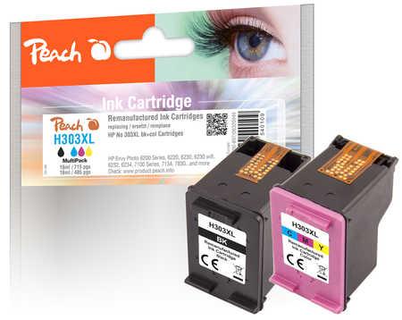 Peach PI300-897 cartuccia d'inchiostro 2 pz Compatibile Resa elevata (XL) Nero, Ciano, Magenta, Giallo