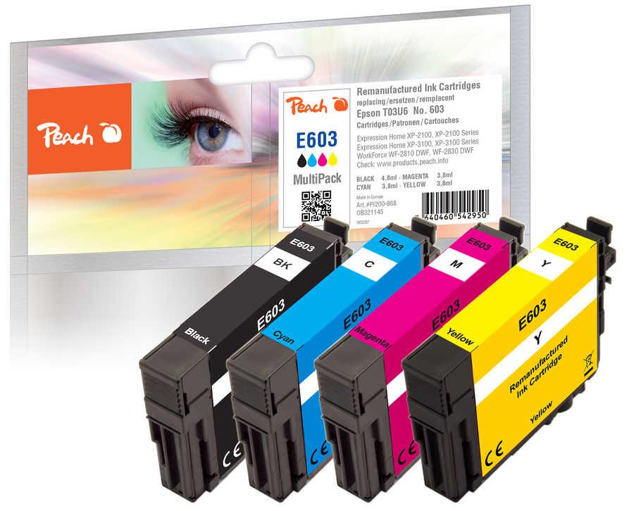 Peach PI200-868 cartuccia d'inchiostro 4 pz Compatibile Resa standard Nero Ciano Magenta Giallo
