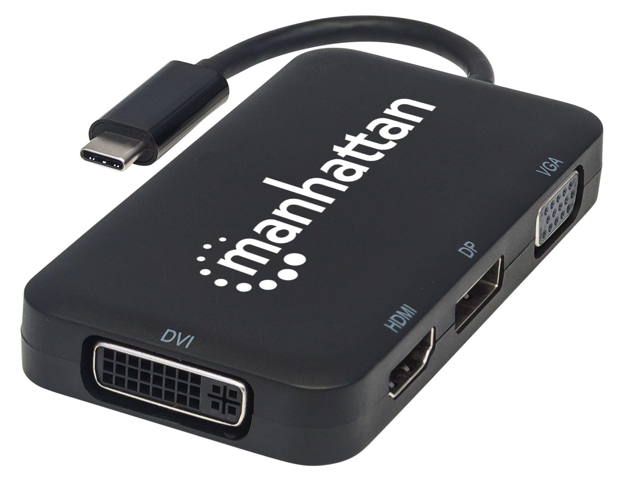 Manhattan 152600 replicatore di porte e docking station per laptop USB tipo-C Nero