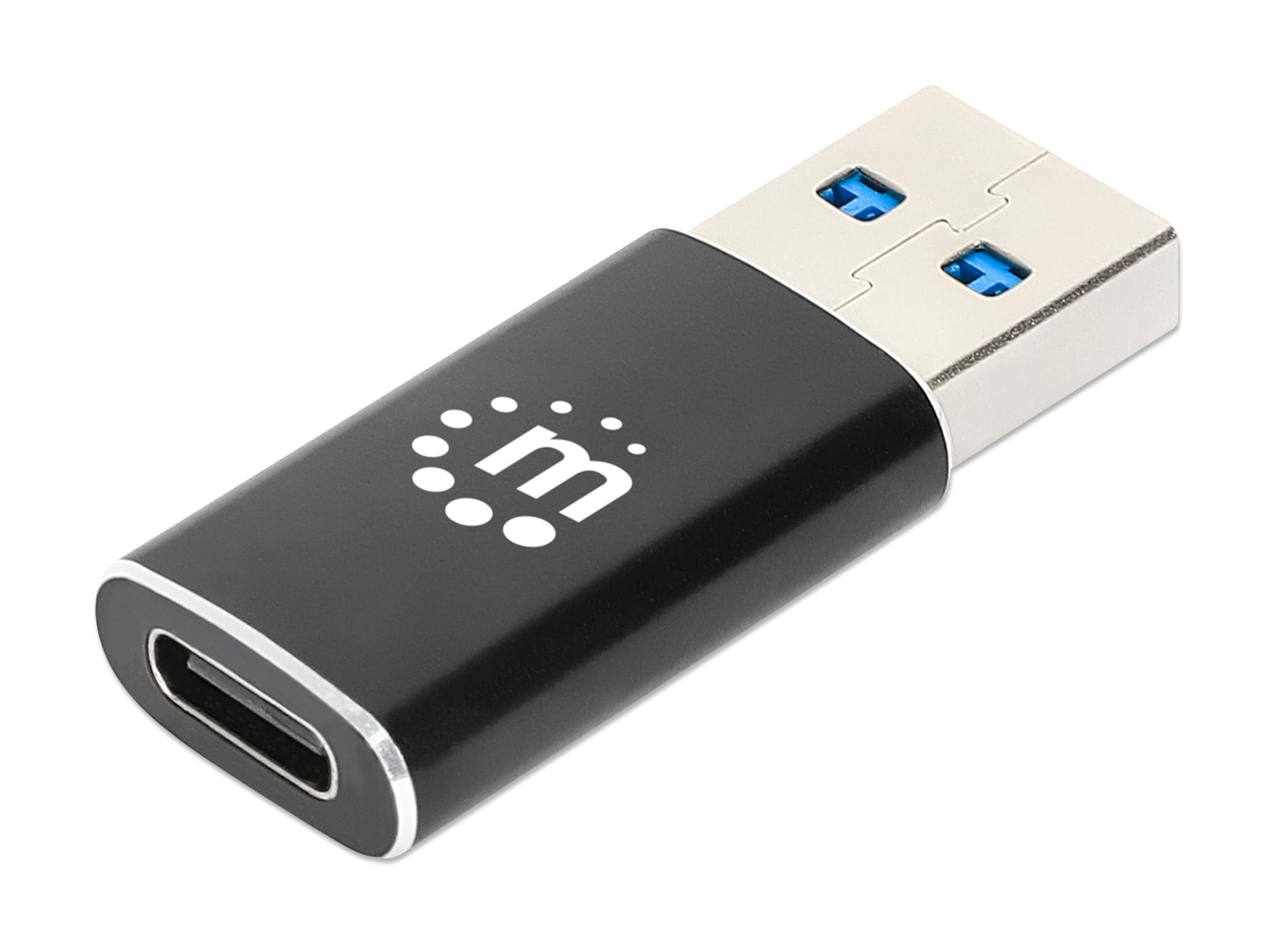 Manhattan 153980 adattatore per inversione del genere dei cavi USB A USB C Nero