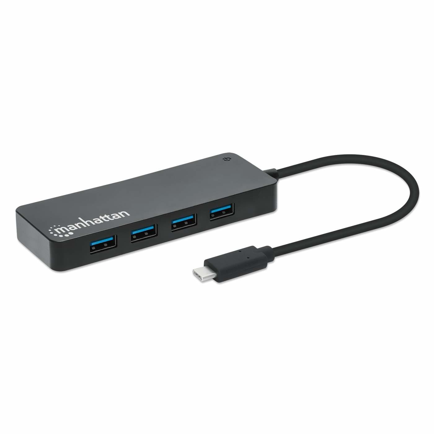 Manhattan 168410 hub di interfaccia USB tipo-C 5000 Mbit/s Nero
