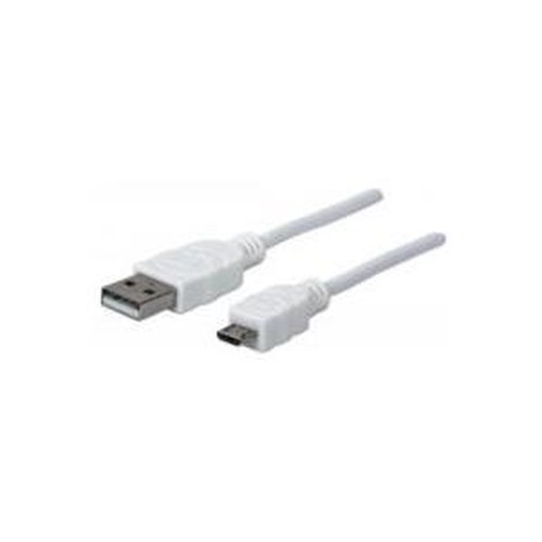 Kabel Manhattan USB 2.0 A-ST. Micro-B-St. 18 m WH (324069)