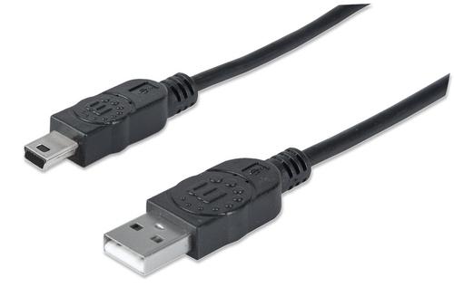 Manhattan 333375 cavo USB 18 m USB 2.0 USB A Mini-USB B Nero