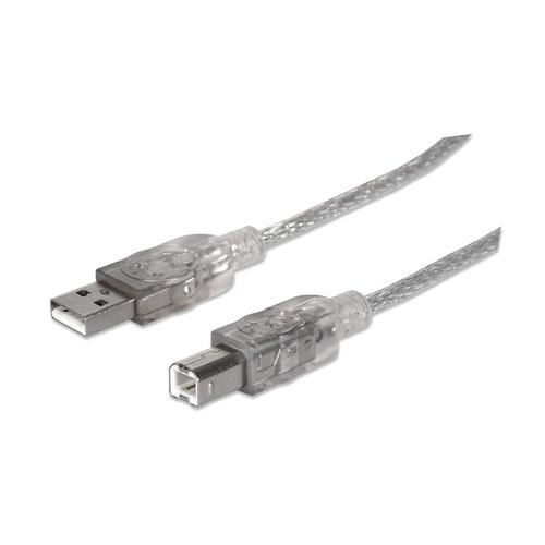 Manhattan 333405 cavo USB 18 m USB 2.0 USB A USB B Argento