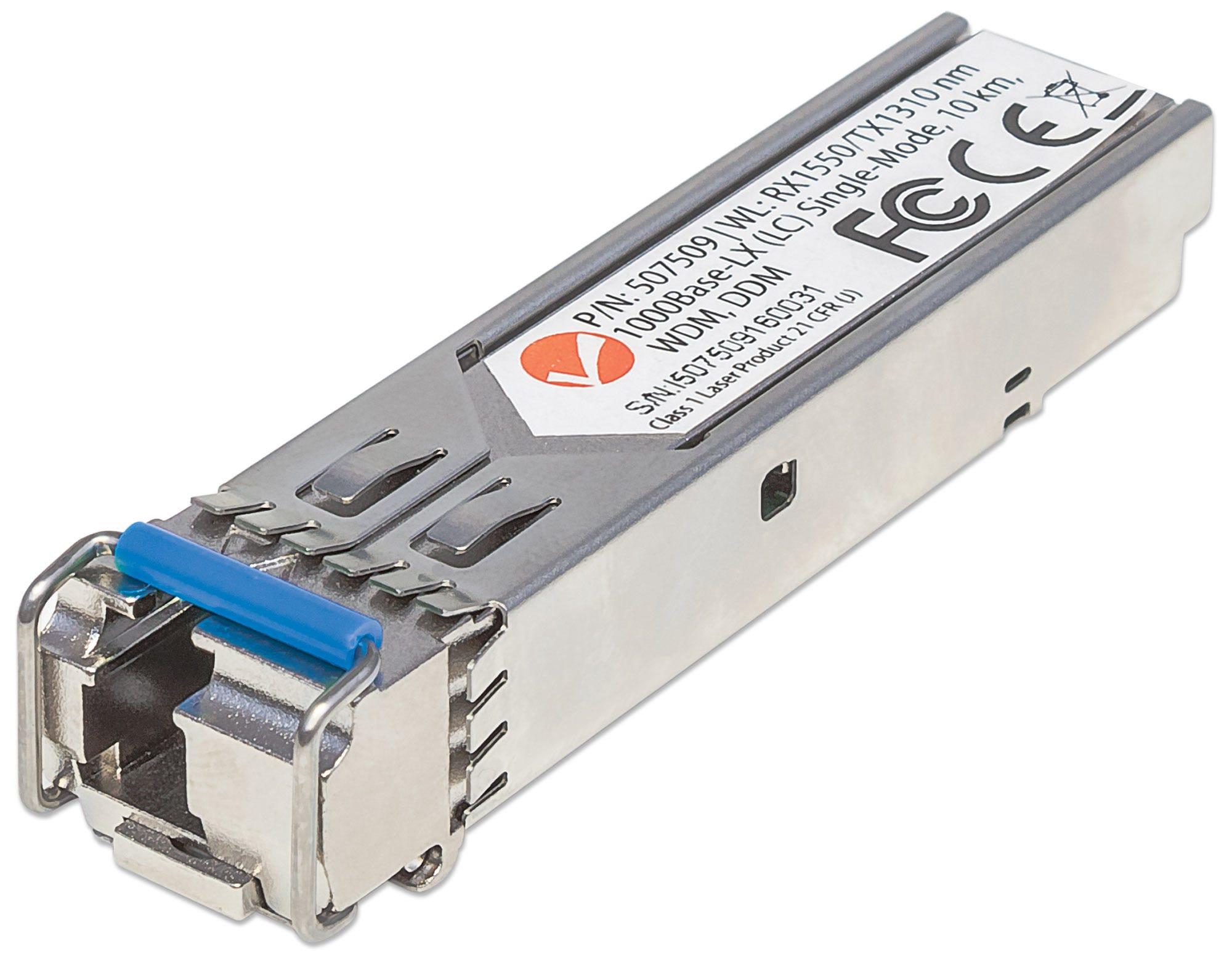 Intellinet gigabit fibra WDM Biidirezionale Modulo di ricetrasmettitore ottico SFP, porta singola 1000Base-LX (LC), 10 km (6,2