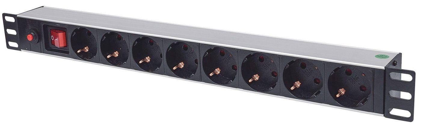 Intellinet 713986 unità di distribuzione dell'energia (PDU) 8 presa(e) AC 1U Alluminio Nero