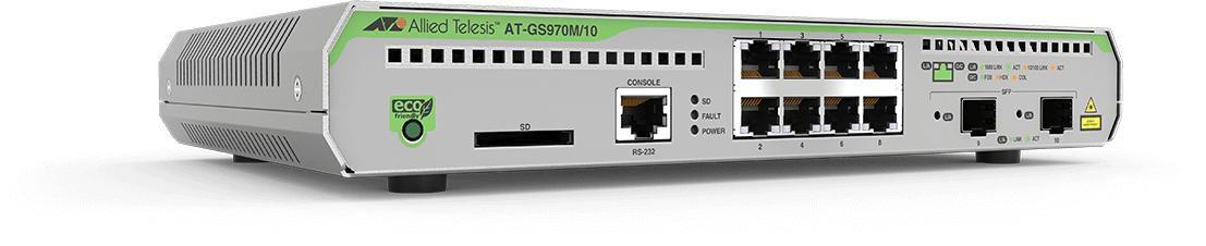 Allied Telesis AT-GS970M/10PS-50 Gestito L3 Gigabit Ethernet (10/100/1000) Supporto Power over Ethernet (PoE) 1U Nero Grigio