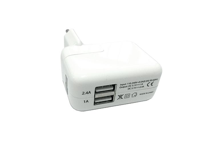 TECNO CARICATORE USB UNIVERSALE RETE ELETTRICA 2 PORTE USB 1A - 2.4A TC-720