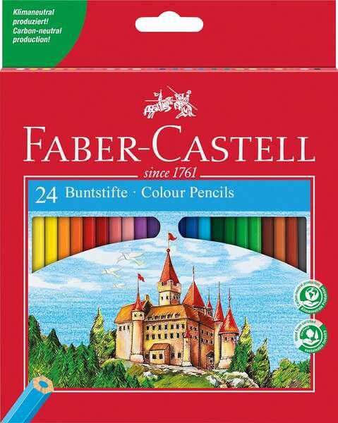 Faber -castell Classic Color Pack di 24 campate esagonali - Resistenza di rottura - Colori ordinati