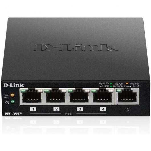 D-Link DES-1005P Non gestito L2 Fast Ethernet (10/100) Supporto Power over Ethernet (PoE) Nero