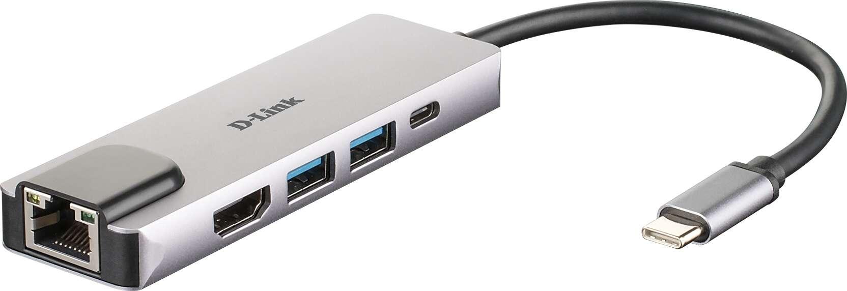 D-Link DUB-M520 replicatore di porte e docking station per laptop Cablato Thunderbolt 3 Alluminio Nero