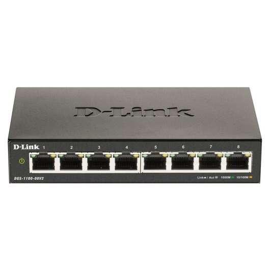 D-Link DGS-1100-08V2 switch di rete Gestito L2 Gigabit Ethernet (10/100/1000) Nero