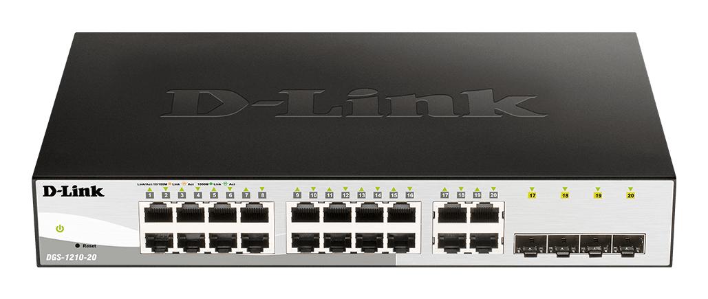D-Link DGS-1210-20 Gestito L2 Gigabit Ethernet (10/100/1000) 1U Nero