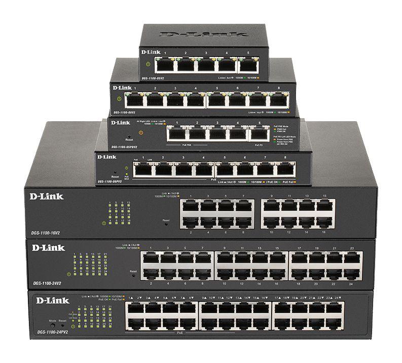 D-Link DGS-1100-08PV2 Gestito L2/L3 Gigabit Ethernet (10/100/1000) Supporto Power over Ethernet (PoE) Nero