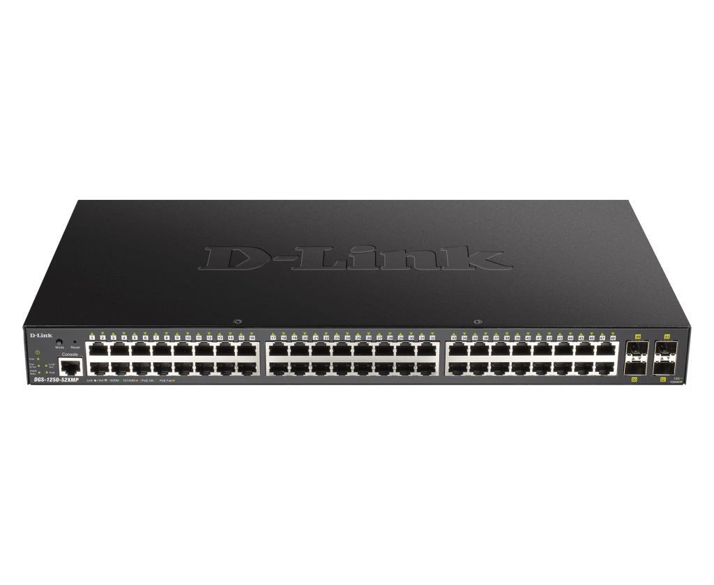 Switch Web managed - D-Link Smart+ 48-port Gigabit PoE + 4x 10G SFP+, Budget PoE 370W