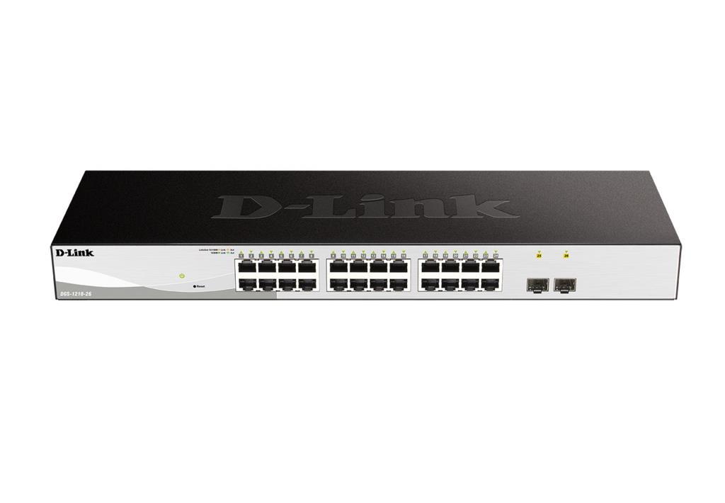 Ethernet Switch D-Link Smart Plus 24 Porte Gestibile - 24xGigabit Ethernet Rete, 2xGigabit Ethernet Slot Espansione - Modular -