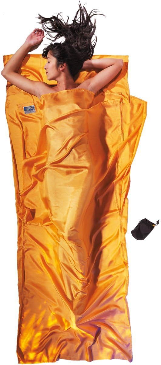 Sacco a pelo da viaggio leggero Cocoon, rettangolo, 220 x 90 cm, 100% SETA, tramonto