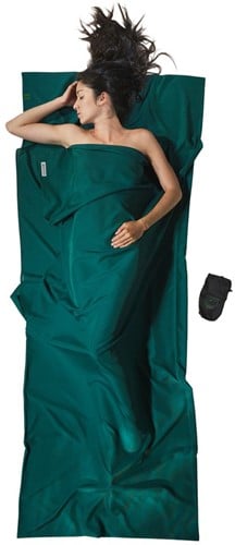 Sacco a pelo da viaggio leggero Cocoon, rettangolo, 220 x 90 cm, 100% microfibra, muschio gre