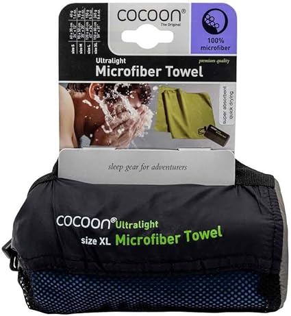 Asciugamano Cocoon in microfibra ultraleggero 150x80 cm blu fiordo