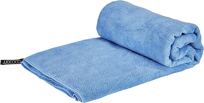 Asciugamano Cocoon in spugna di microfibra Light 120x60 cm azzurro