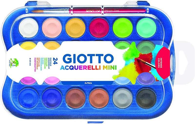 Giotto confezioni da 24 mini borracce da 23 mm - Colori vivaci - Evita la dispersione dell'acqua