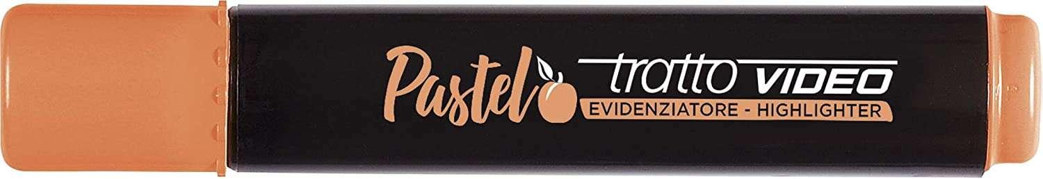 Treato Video Pastello Pennarello Fluorescente - Punta Bevelare - Inchiostro d'acqua - Essiccazione Rapida - colore arancione ap