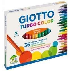 Giotto Turbo Color Confezione da 36 pennarelli - Punta fine 28 mm.- Inchiostro d'acqua - Lavabili - Colori assortiti
