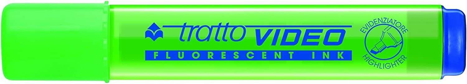 Pennarello Fluorescente Tratto Video - Tip a scalpello - Inchiostro a base d'acqua - Quick Asciugatura - Colore verde fluoresce