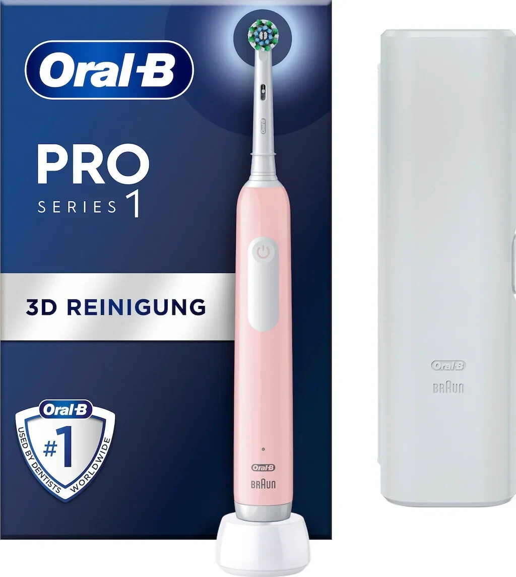 Braun Oral-B Pro 1 Cross Action rosa con custodia da viaggio spazzolino elettrico