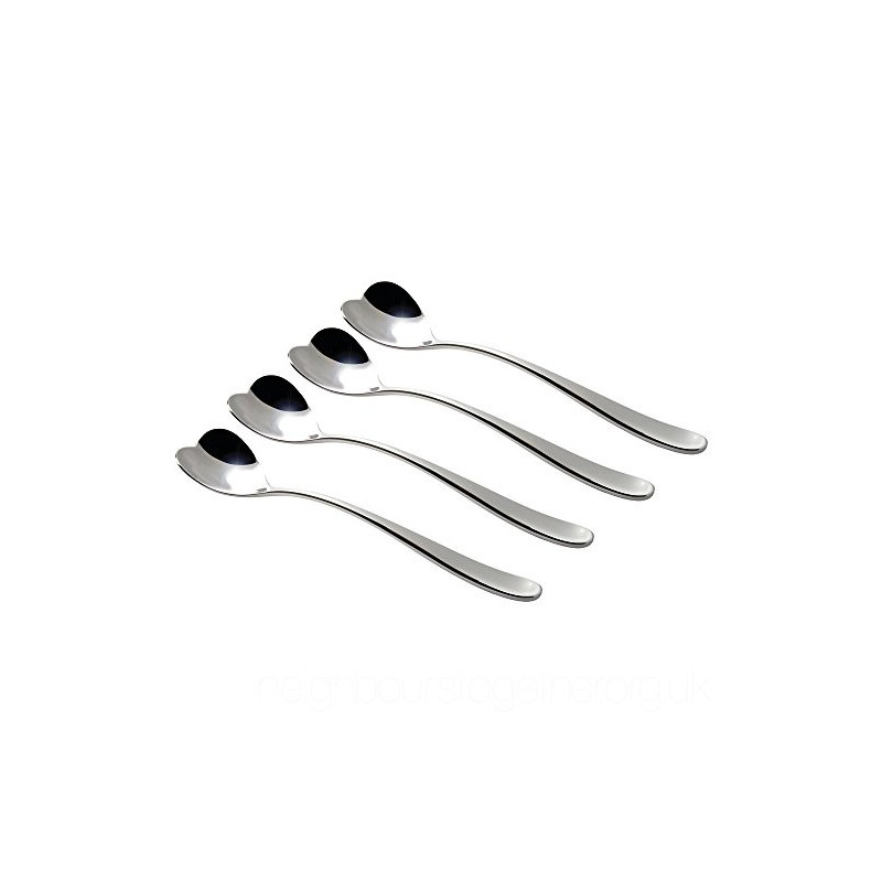 Alessi AMMI01CUS4 Big Love AMMI01CUS4 set cucchiai gelato di design, acciaio inossidabile, 4 pezzi