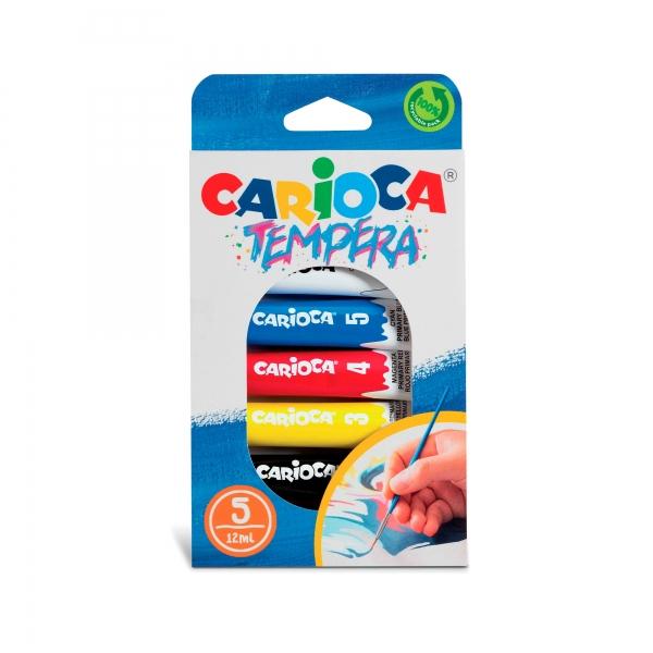 Carioca Confezione da 5 tubi di tempera da 12 ml Caratteristiche -Set di 5 tubi di tempera da 12 ml -Colori super lavabili e me