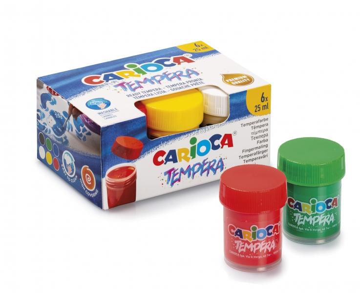 Confezione da 6 bicchieri da tempera Carioca Caratteristiche -Set di 6 bicchieri da tempera da 25 ml -Colori super lavabili e m