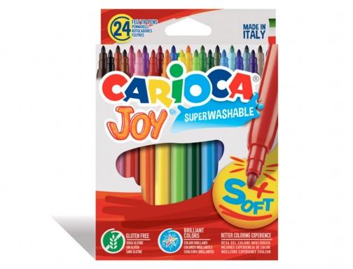 Carioca Joy Pack di 24 marker - inchiostro superlavabile - punta fine 2,8 mm - punta bloccata - coperchio ventilato - diversi c