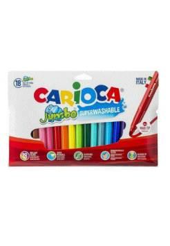 CARIOCA Jumbo Pack da 18 pennarelli - Punta 6mm - Superlavabile - Colori Assortiti