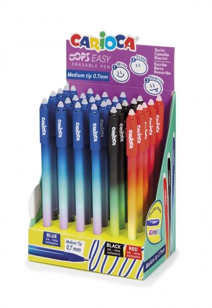 Carioca oops facile 30 sviluppo boligrafos - thermos sensibile - corpo con effetto degradato - punta da 0,7 mm - doppia gomma -