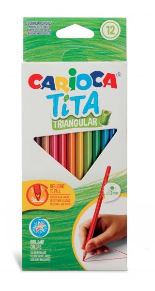 Carioca Tita Confezione da 12 matite triangolari in resina - Corpo triangolare