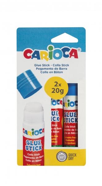 Carioca Confezione da 2 Colle Stick - Ideale per Casa Scuola e Ufficio - Colle Carta Foto e Tessuti - Senza Solventi Caratteris