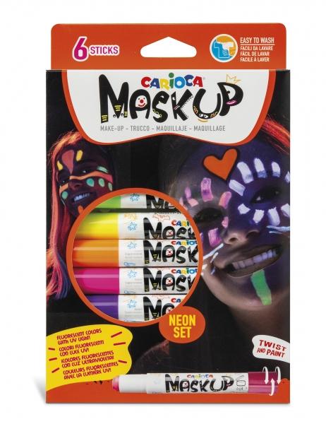 Maschera carioca su 6 colori per la pelle nella barra del neon - ideali per feste - fluorescente con luce ultravioletta - lumin