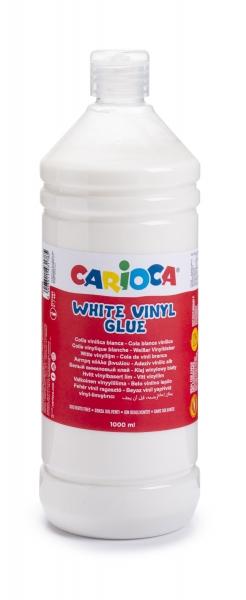 Carioca Colla Bianca 1L - Tappo con Dispenser - Adatta per Carta e Cartone - Asciugatura Trasparente