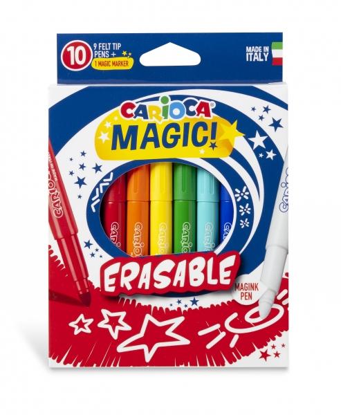 Carioca Magic Markers Confezione da 10 Pennarelli Magici Cancellabili - Inchiostro Magico Cambia Colore - Include Pennarelli Ma